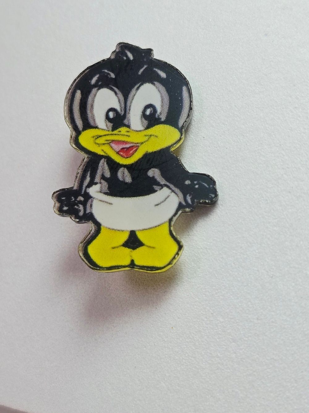 Baby Daffy Duck Cartoon Lapel Pin Black Duck Acrylic Nostalgic 90s Animation